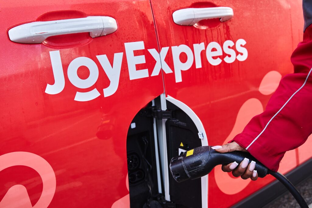 JoyExpress Electric Van Plugged In