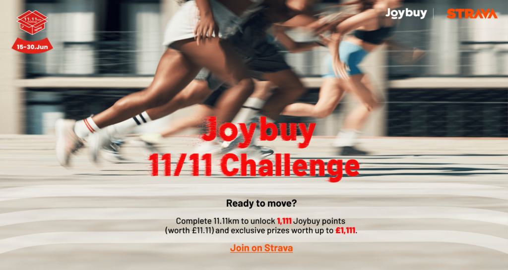 100,000 Strava athletes sign up to Joybuy 11.11km challenge - with over £1 million to potentially be unlocked